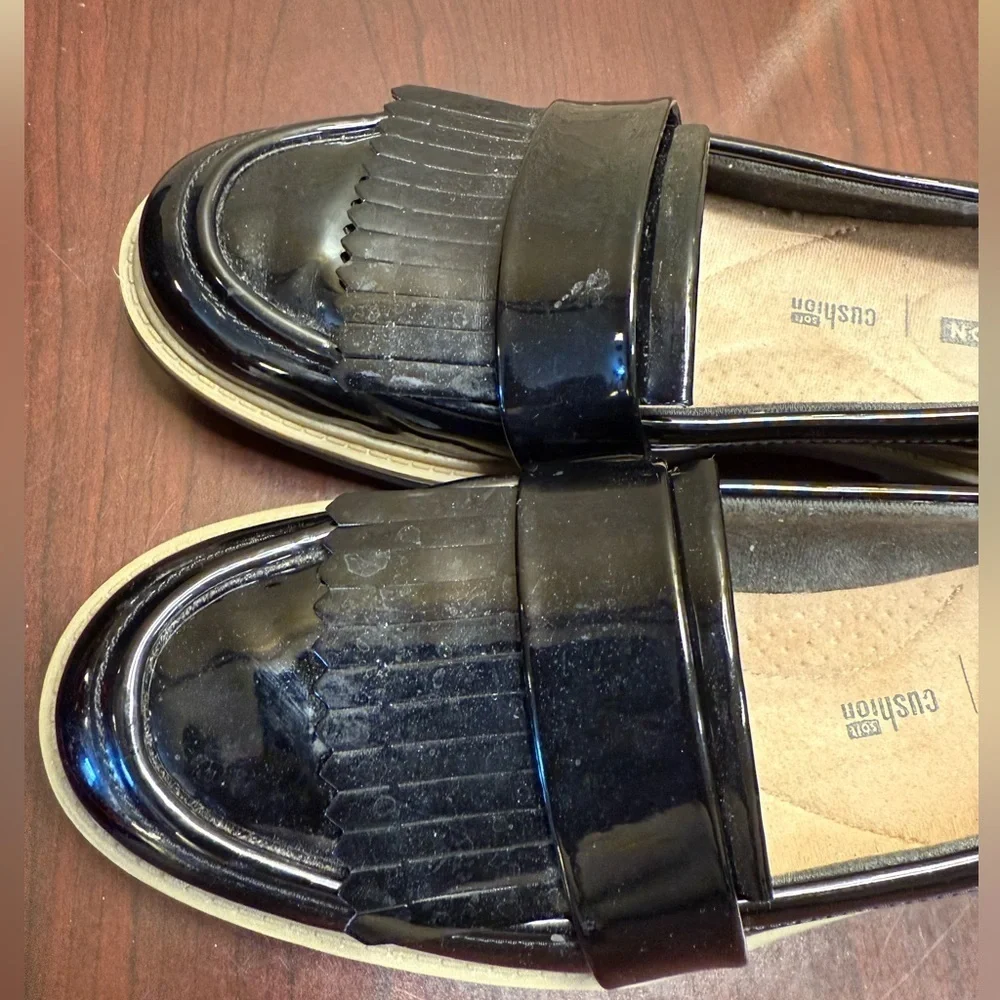 Clarks Black Patent Leather Flats